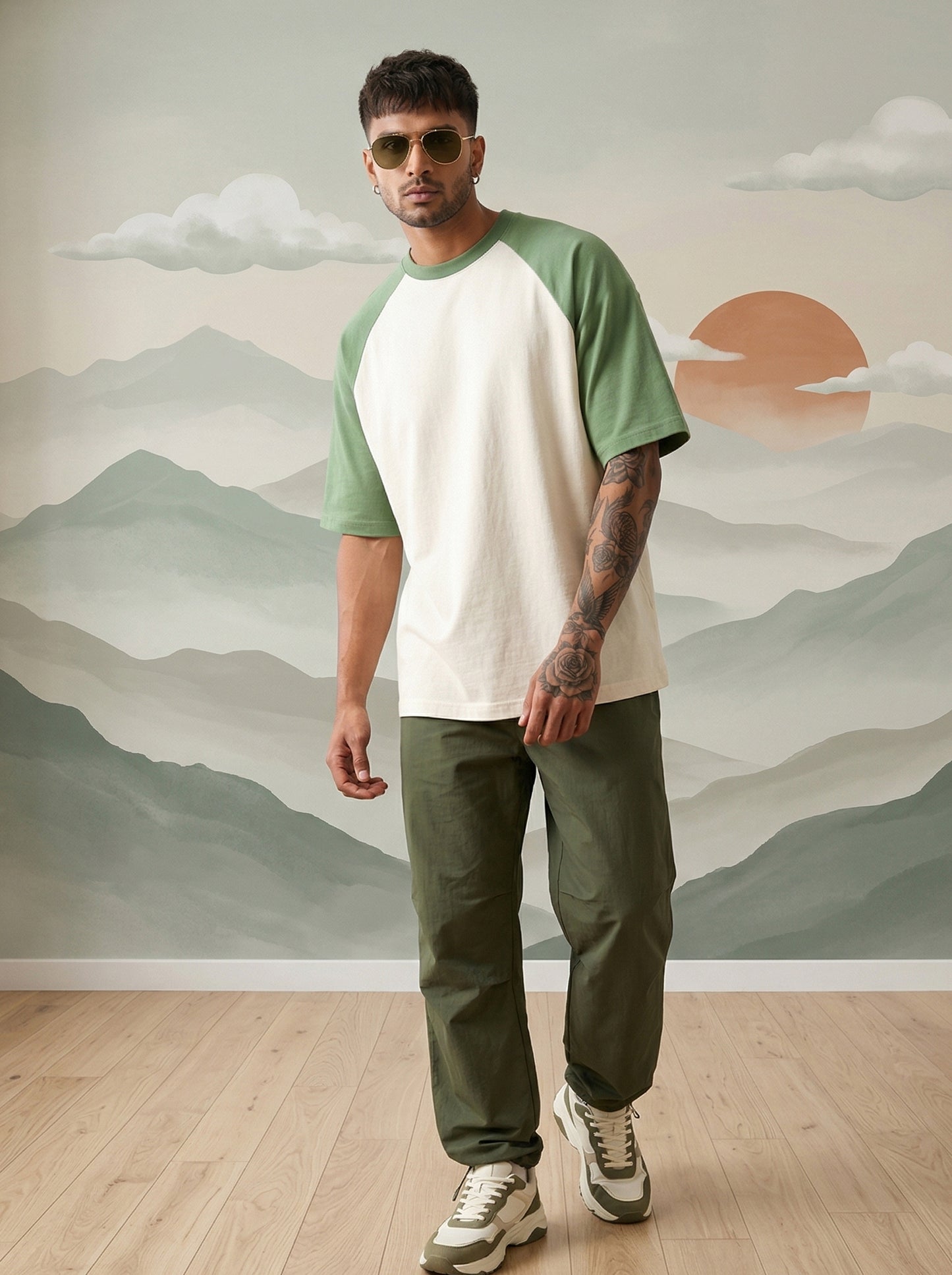 TOM MILTON Men White Color Round Neck Reclon Half Sleeve Oversize tshirt