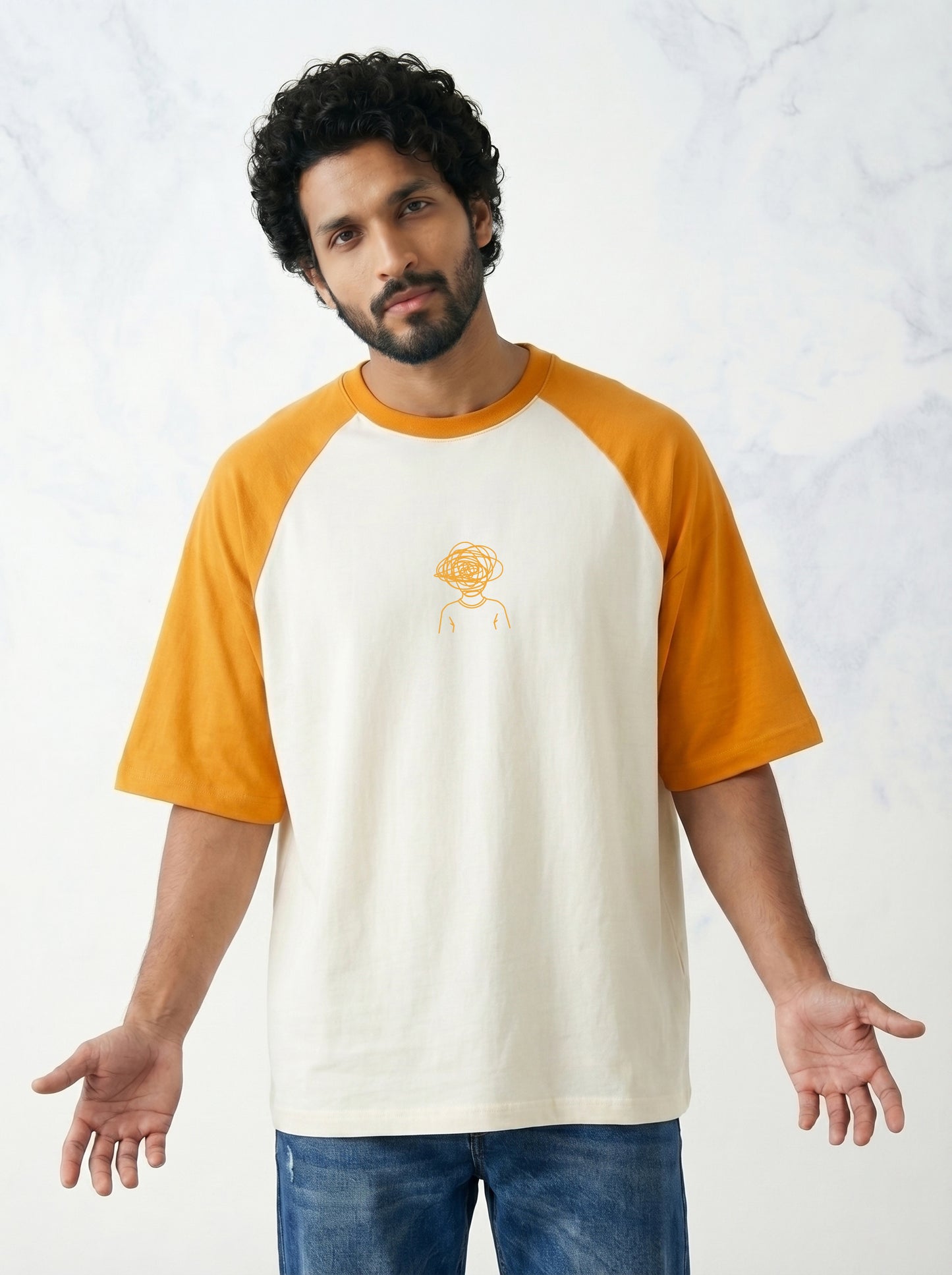 TOM MILTON Men White Color Round Neck Reclon Half Sleeve Oversize tshirt