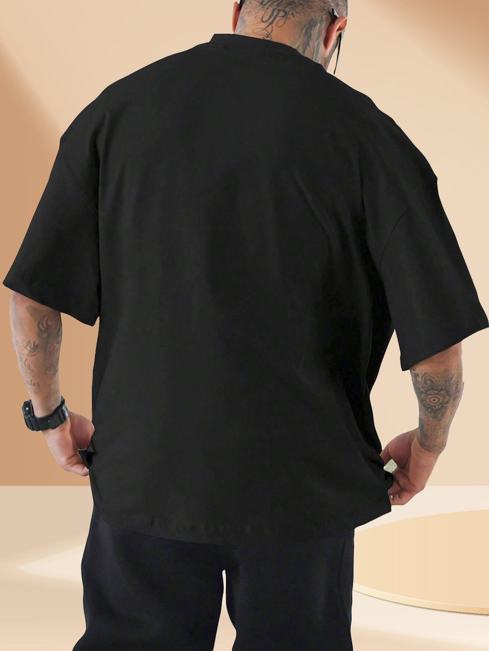 Letter Printed - High Neck Oversized T-shirt