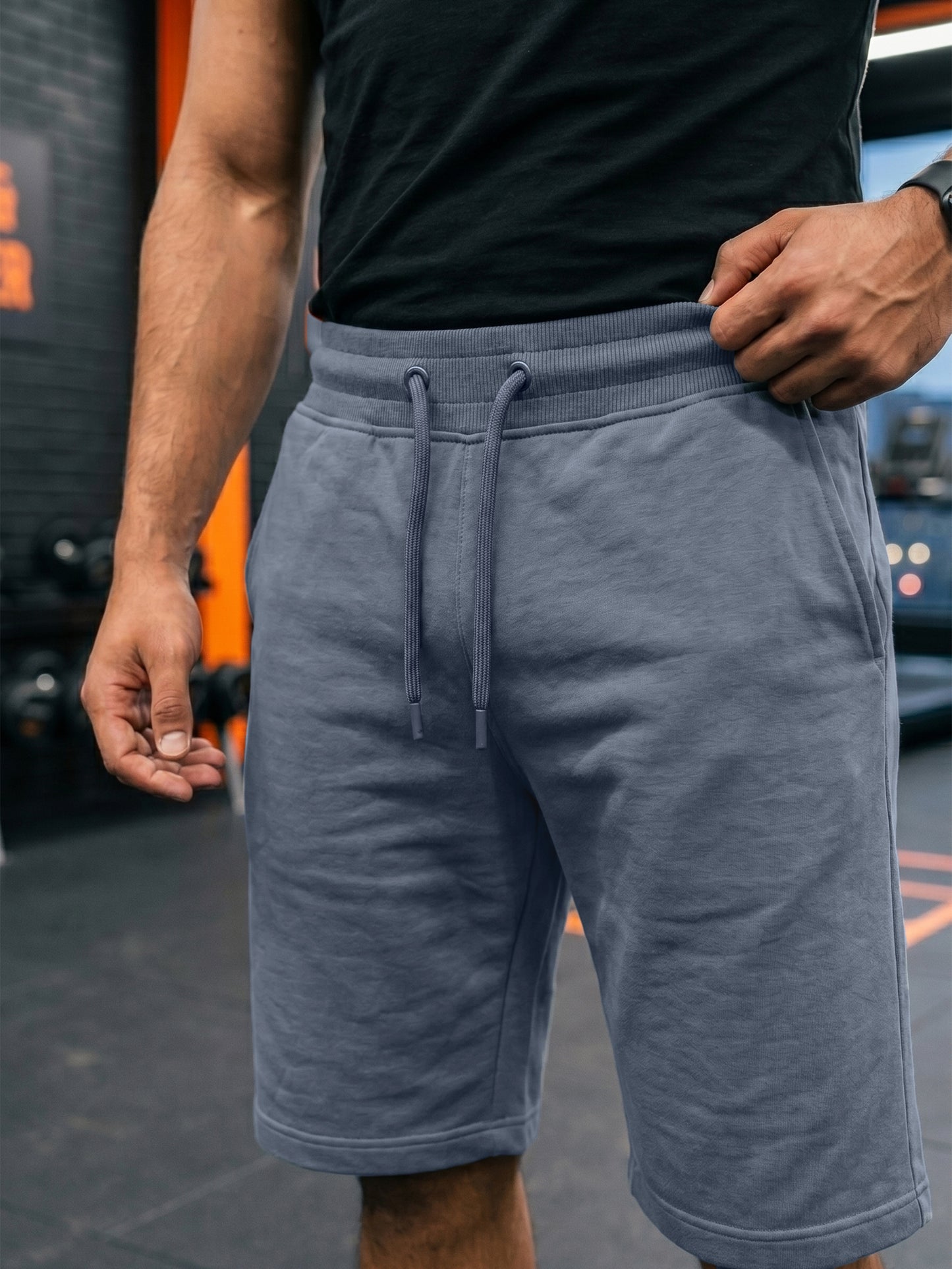 TOM MILTON Men Steel Grey Color Knee Length Pure Cotton Shorts