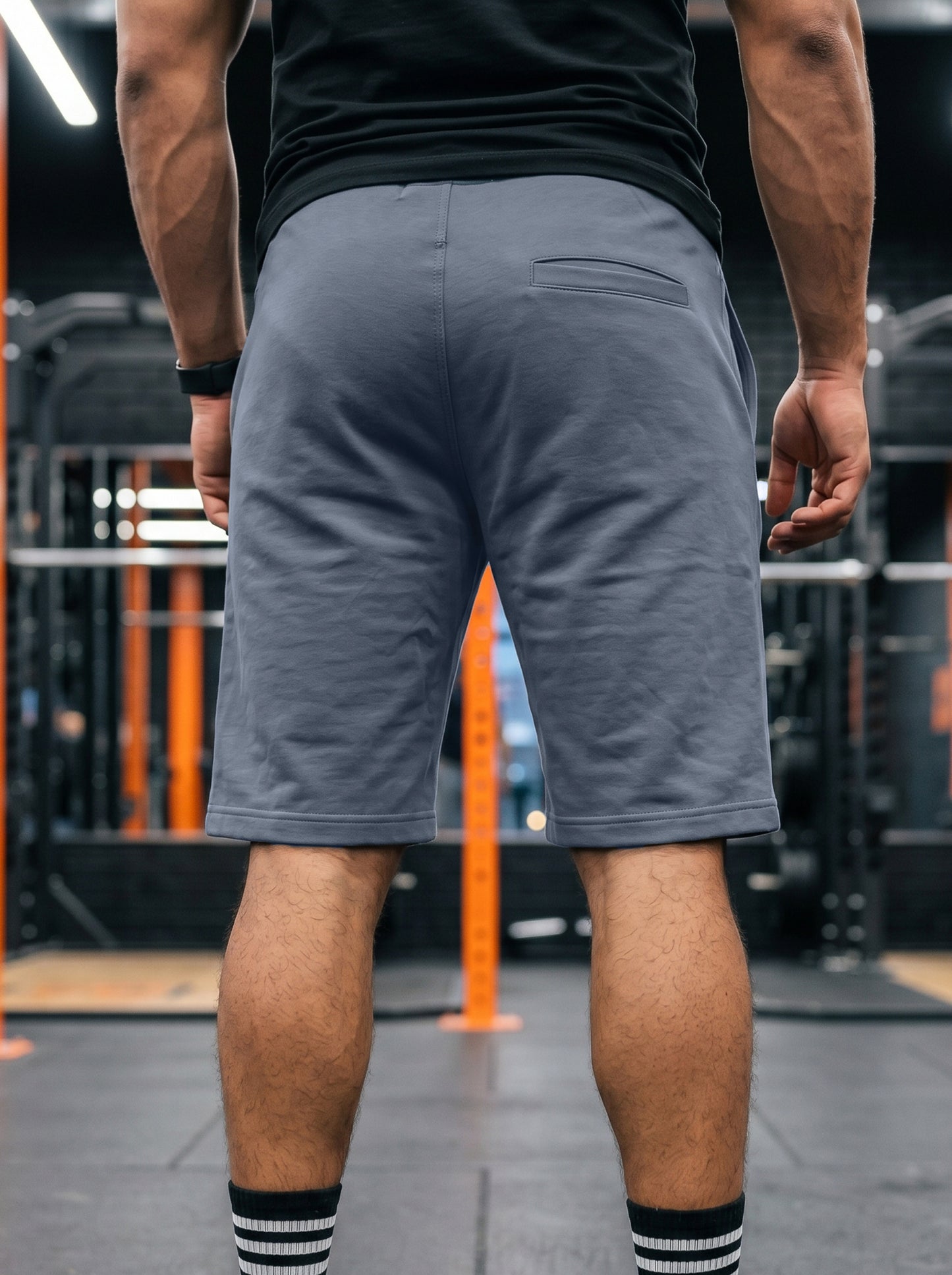 TOM MILTON Men Steel Grey Color Knee Length Pure Cotton Shorts