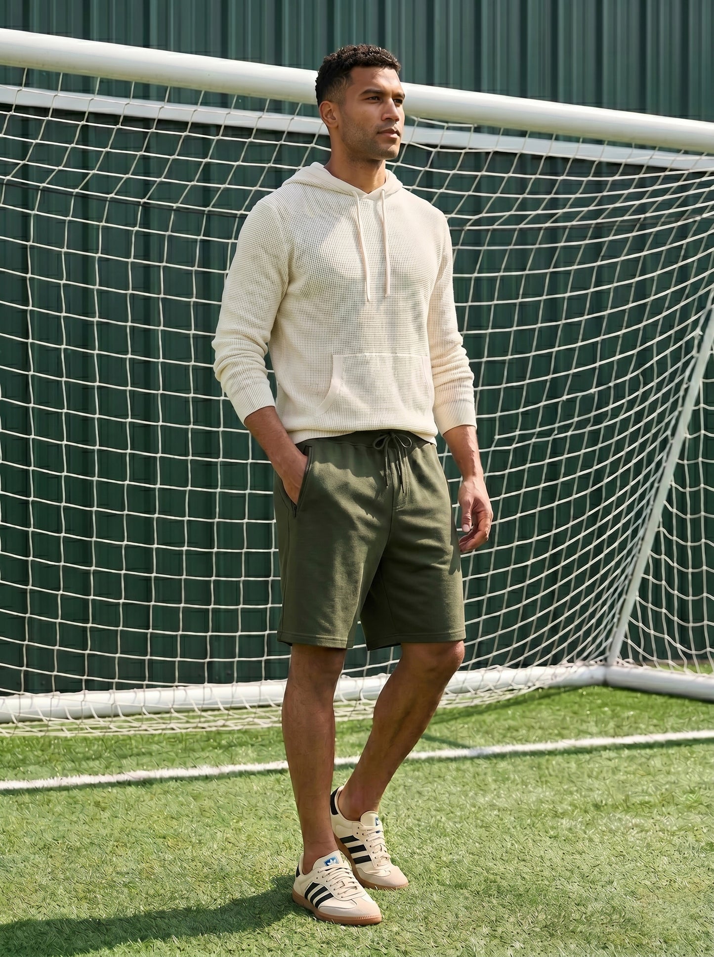 TOM MILTON Men Olive Green Color Knee Length Pure Cotton Shorts