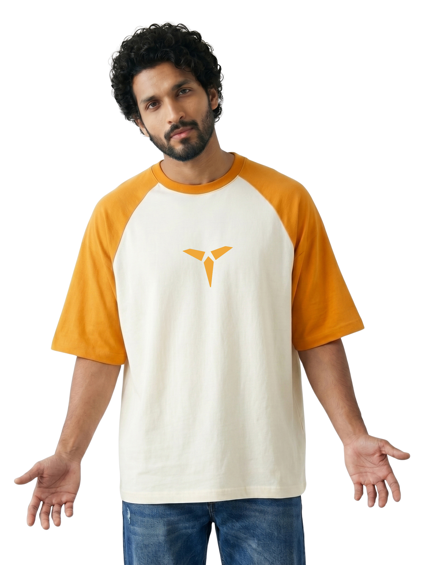 TOM MILTON Men White Color Round Neck Reclon Half Sleeve Oversize tshirt
