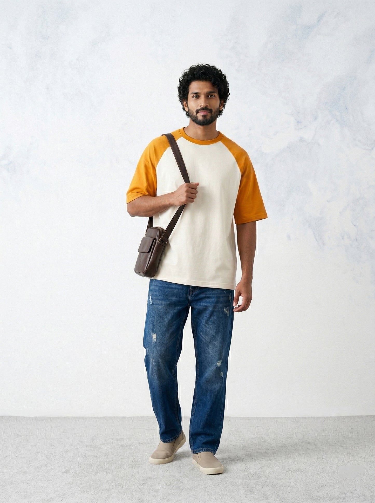 TOM MILTON Men White Color Round Neck Reclon Half Sleeve Oversize tshirt