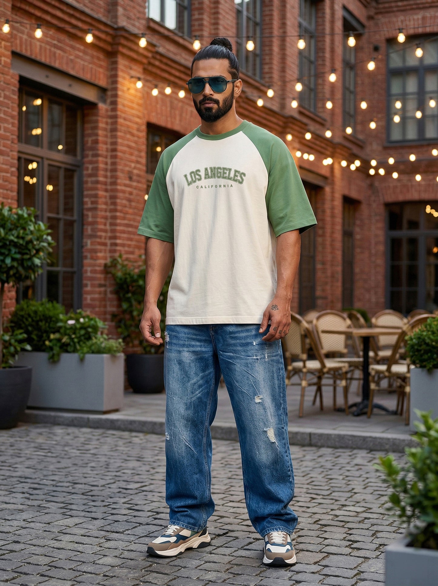 TOM MILTON Men White Color Round Neck Reclon Half Sleeve Oversize tshirt
