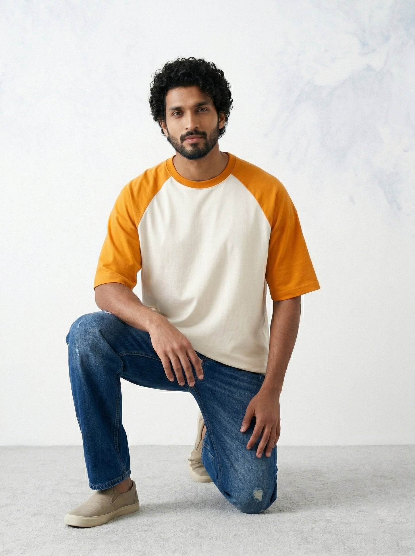 TOM MILTON Men White Color Round Neck Reclon Half Sleeve Oversize tshirt