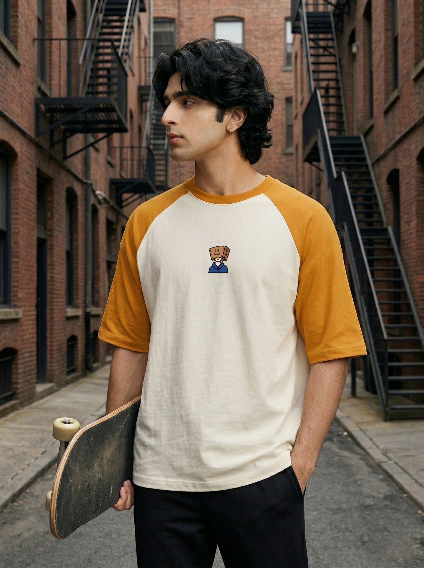 TOM MILTON Men White Color Round Neck Reclon Half Sleeve Oversize tshirt