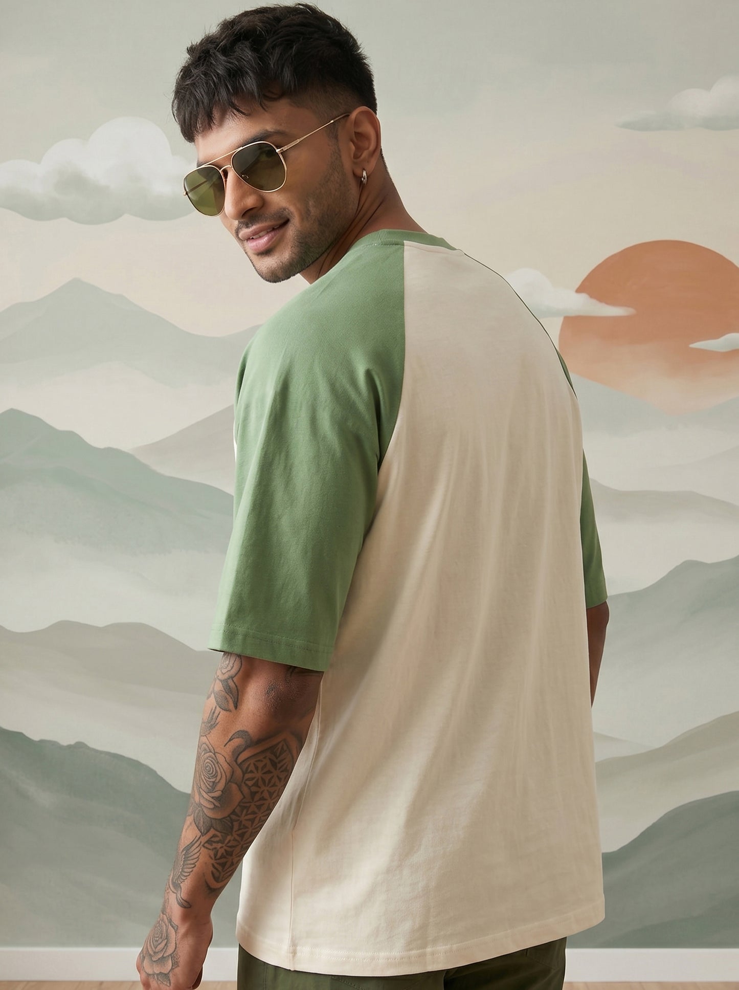 TOM MILTON Men White Color Round Neck Reclon Half Sleeve Oversize tshirt