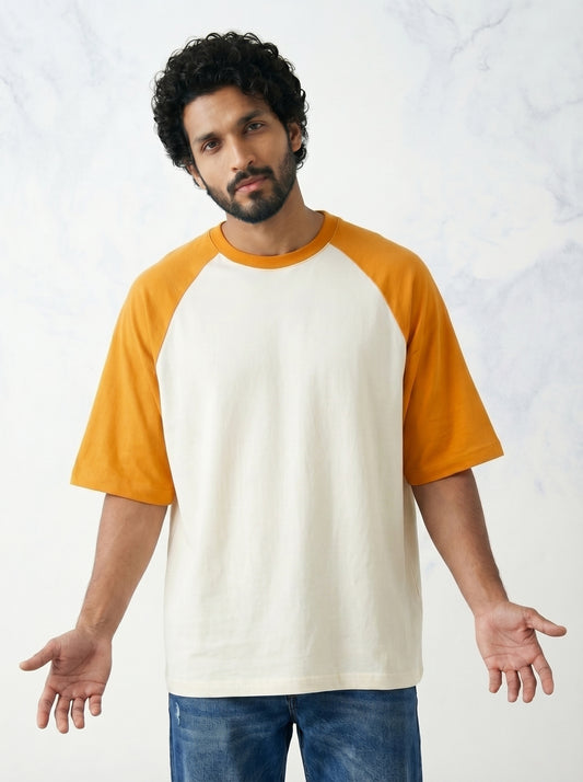 TOM MILTON Men White Color Round Neck Reclon Half Sleeve Oversize tshirt