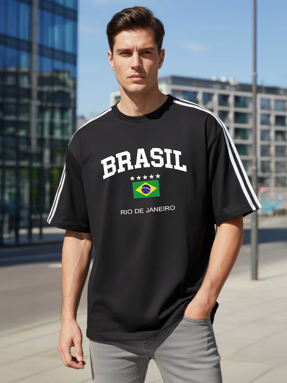 TOM MILTON Man Black Color Round Neck Half Sleeve Oversized Net Folding tshirt