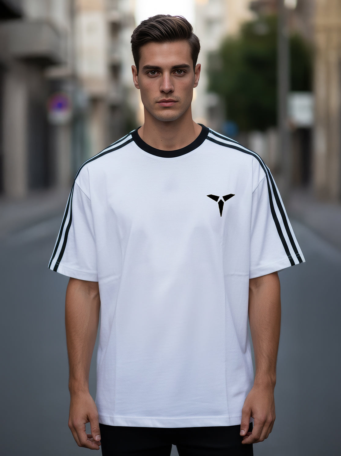 TOM MILTON Man White Color Round Neck Half Sleeve Oversized Net Folding tshirt