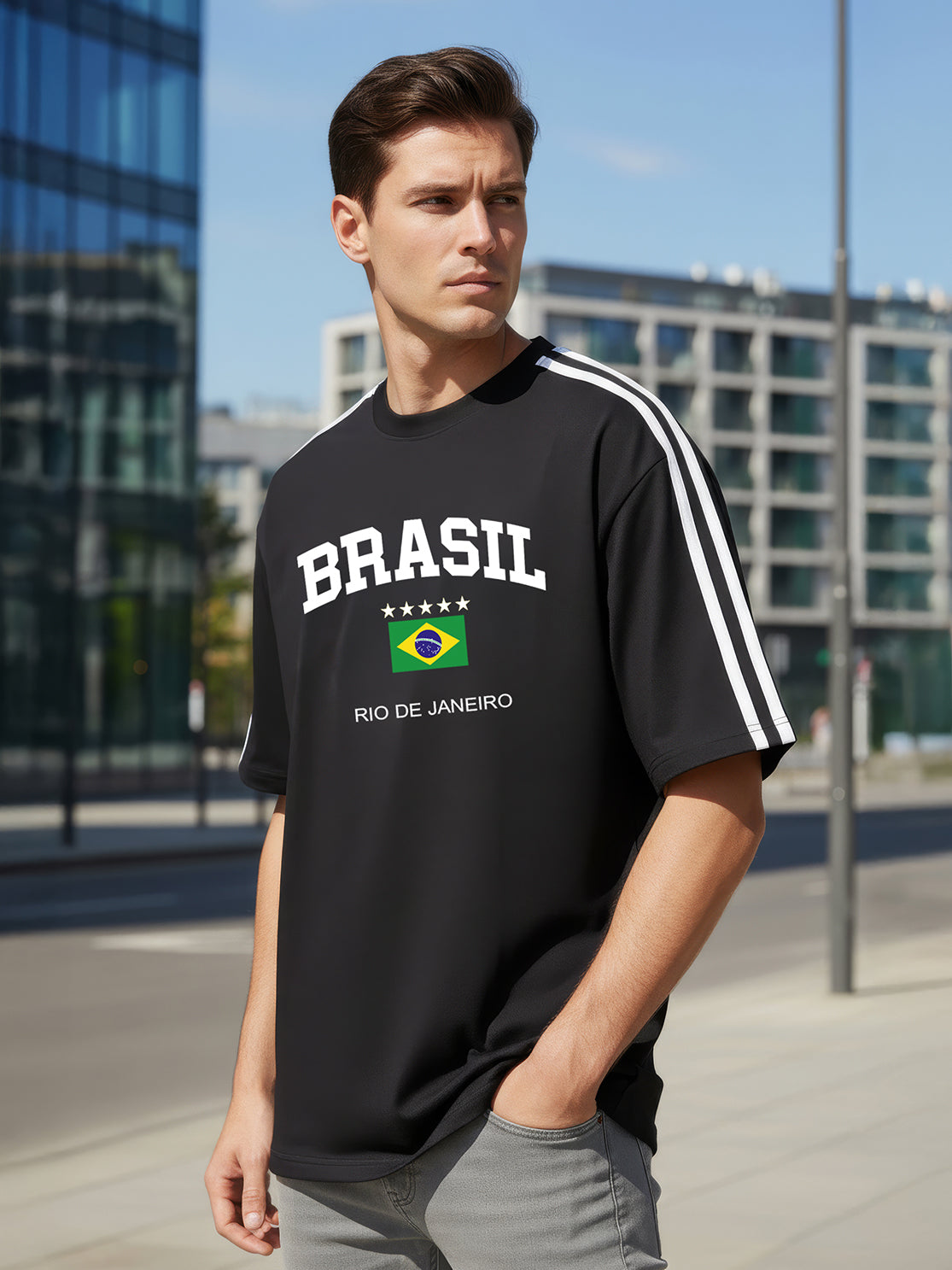 TOM MILTON Man Black Color Round Neck Half Sleeve Oversized Net Folding tshirt