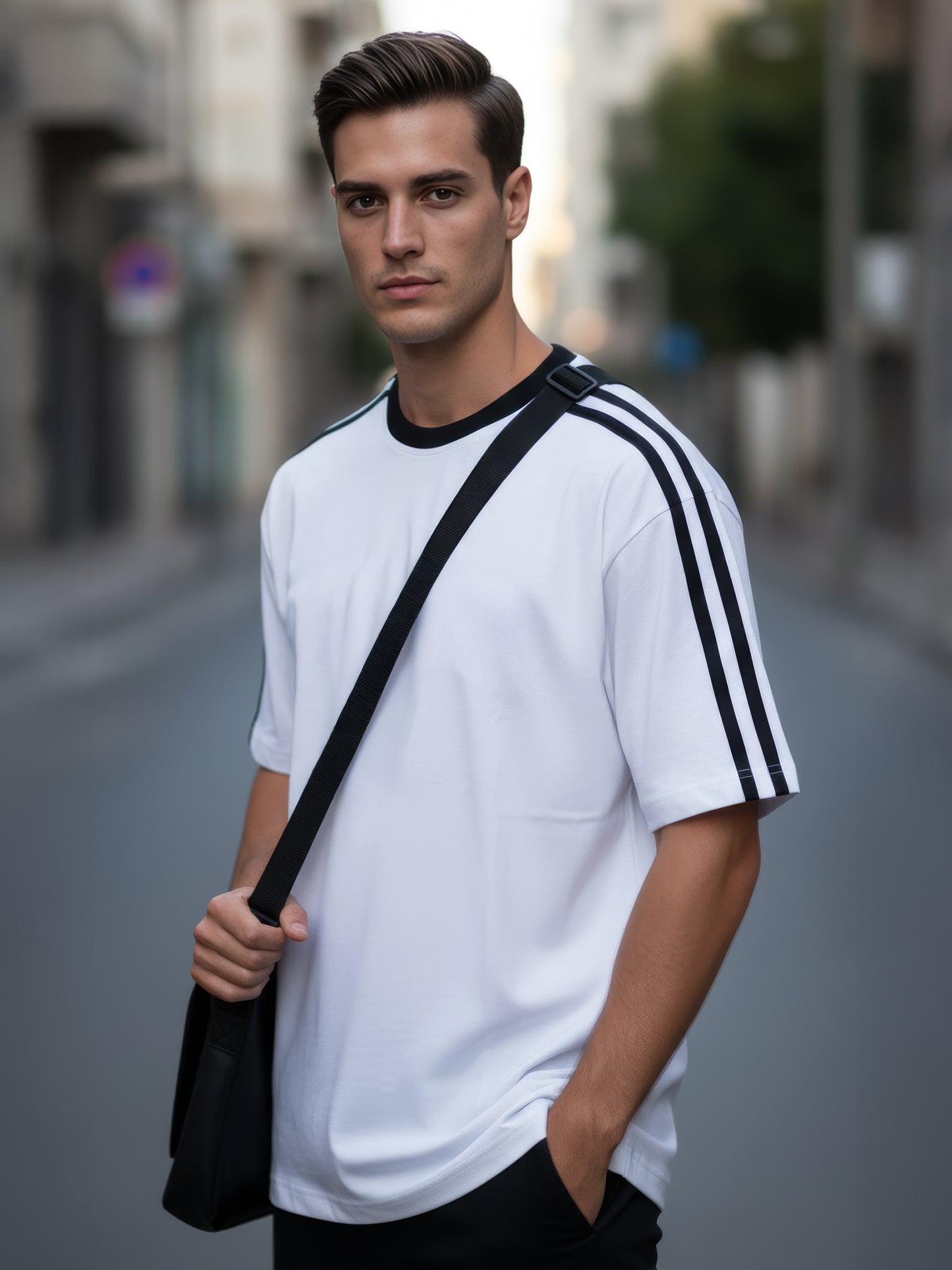 TOM MILTON Man White Color Round Neck Half Sleeve Oversized Net Folding tshirt