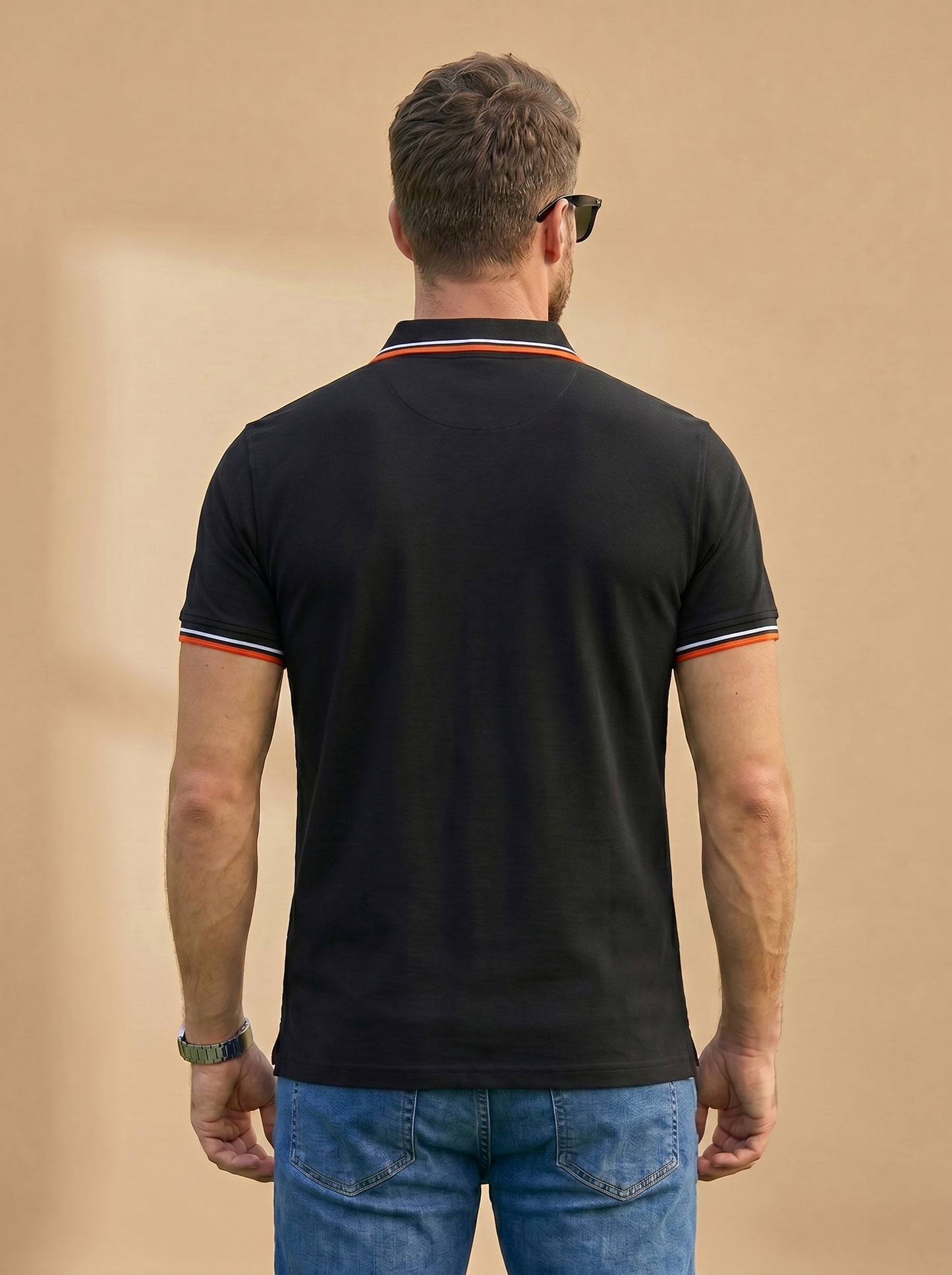 TOM MILTON Men's 100% Cotton Polo T-Shirt – Black | Regular Fit | Soft & Breathable