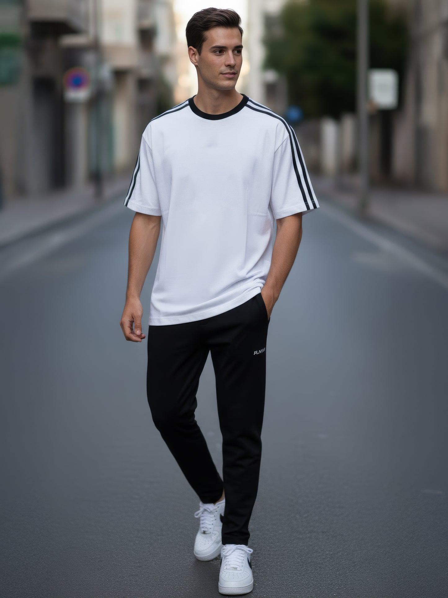 TOM MILTON Man White Color Round Neck Half Sleeve Oversized Net Folding tshirt