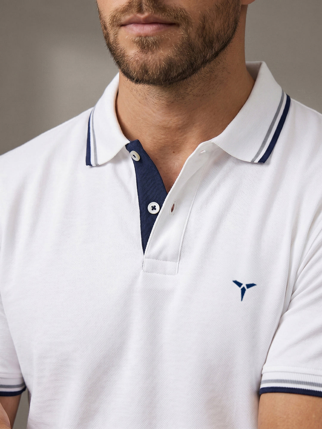 TOM MILTON Men's 100% Cotton Polo T-Shirt – White | Regular Fit | Soft & Breathable