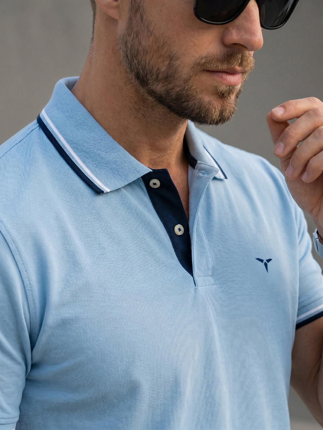 TOM MILTON Men's 100% Cotton Polo T-Shirt – Blue | Regular Fit | Soft & Breathable