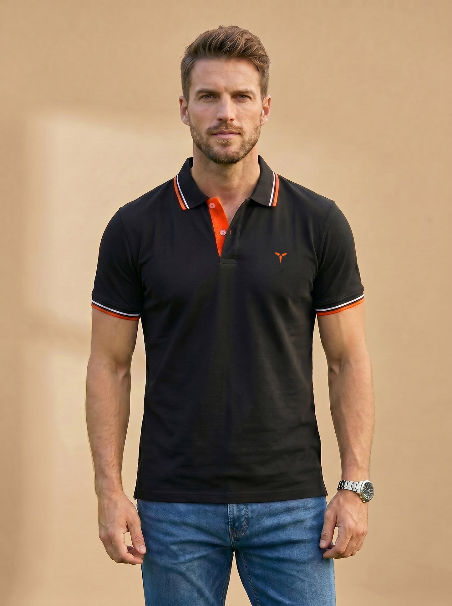 TOM MILTON Men's 100% Cotton Polo T-Shirt – Black | Regular Fit | Soft & Breathable