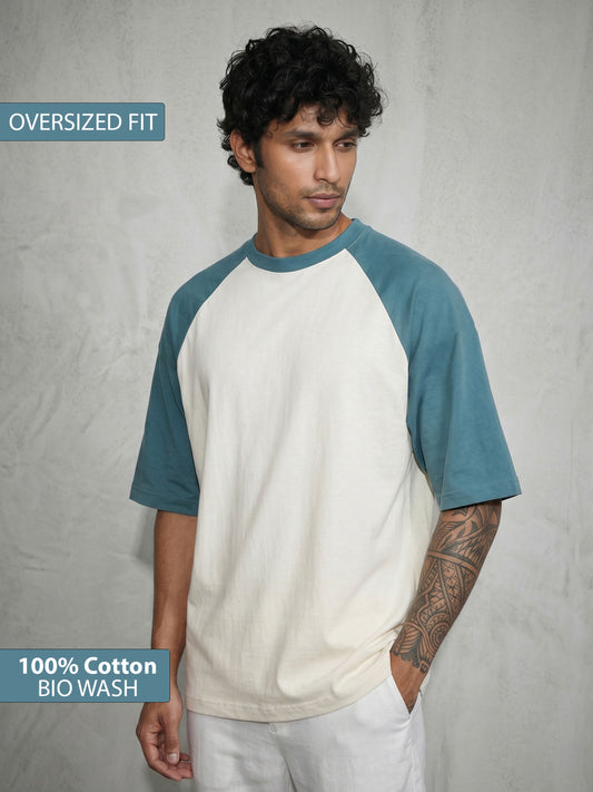 TOM MILTON Men White Color Round Neck Reclon Half Sleeve Oversize tshirt
