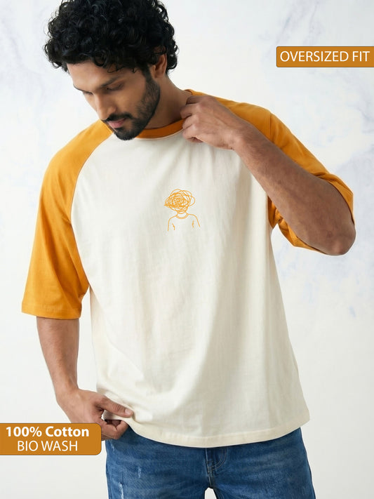 TOM MILTON Men White Color Round Neck Reclon Half Sleeve Oversize tshirt