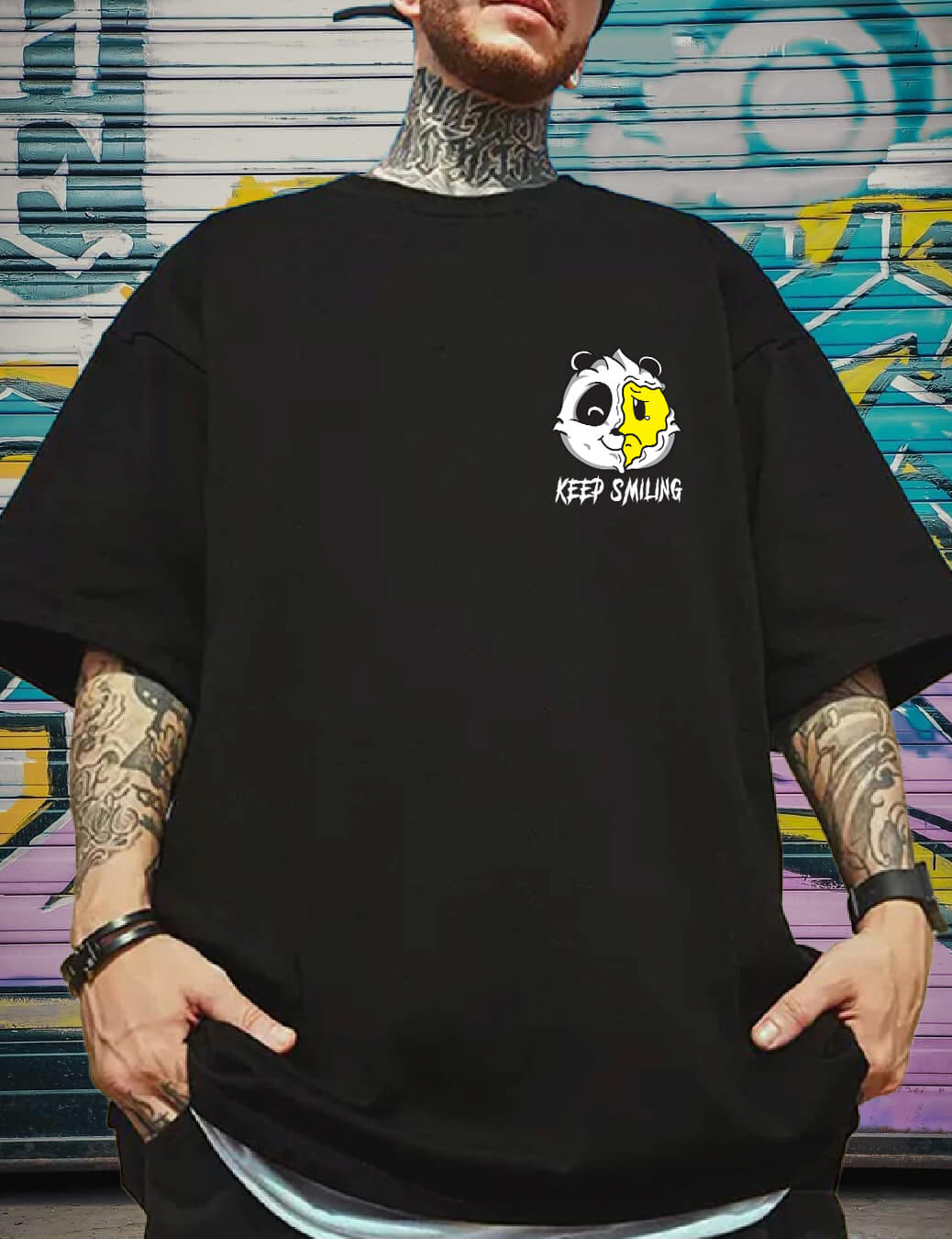 oversized tshirt joker panda